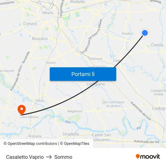 Casaletto Vaprio to Sommo map