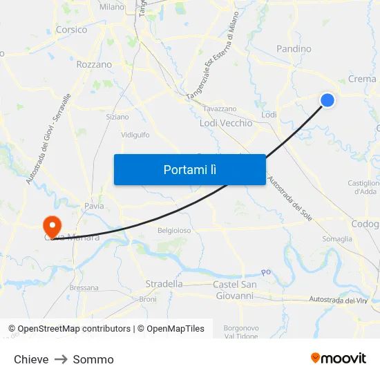Chieve to Sommo map