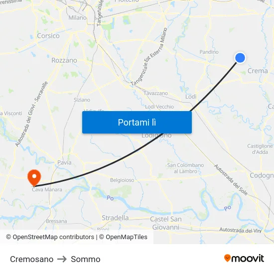 Cremosano to Sommo map