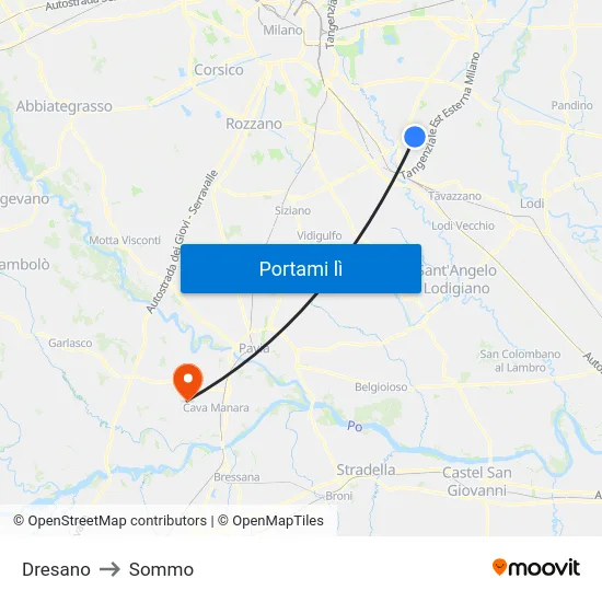 Dresano to Sommo map
