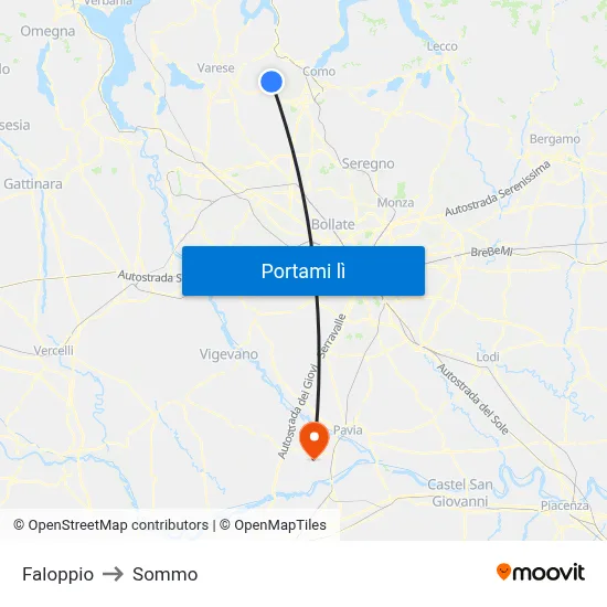 Faloppio to Sommo map