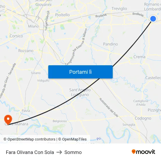 Fara Olivana Con Sola to Sommo map