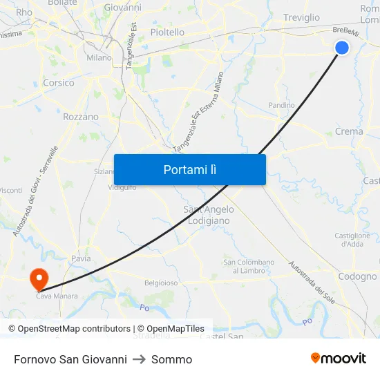 Fornovo San Giovanni to Sommo map