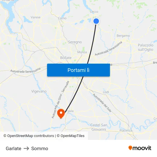 Garlate to Sommo map