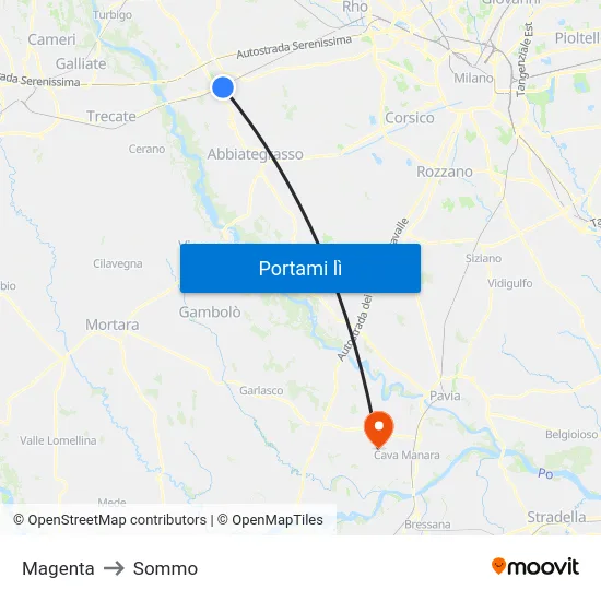 Magenta to Sommo map