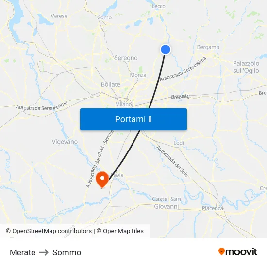 Merate to Sommo map