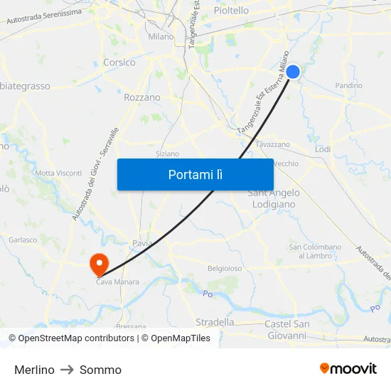 Merlino to Sommo map