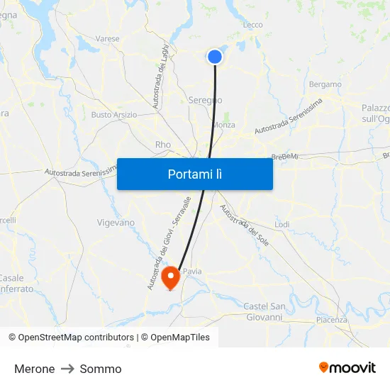 Merone to Sommo map