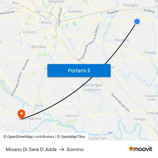 Misano Di Gera D' Adda to Sommo map