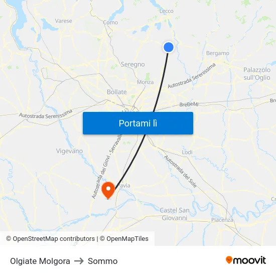Olgiate Molgora to Sommo map