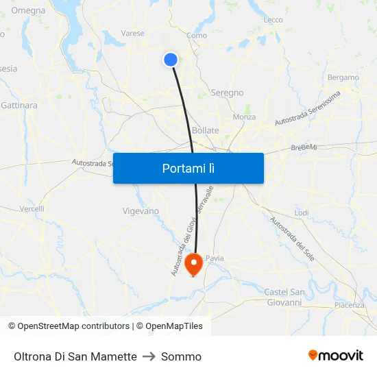 Oltrona Di San Mamette to Sommo map