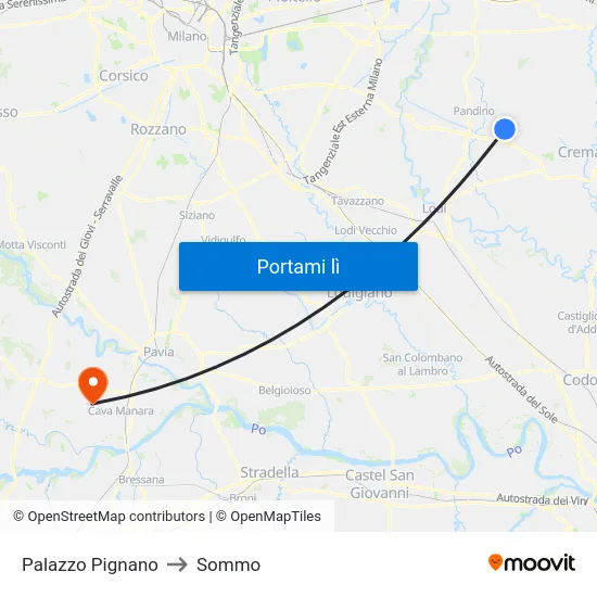 Palazzo Pignano to Sommo map