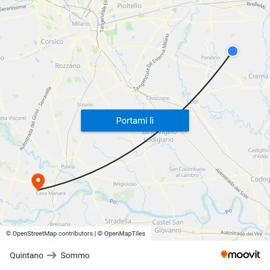 Quintano to Sommo map