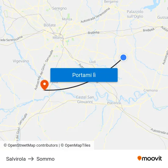 Salvirola to Sommo map