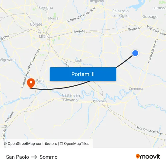 San Paolo to Sommo map
