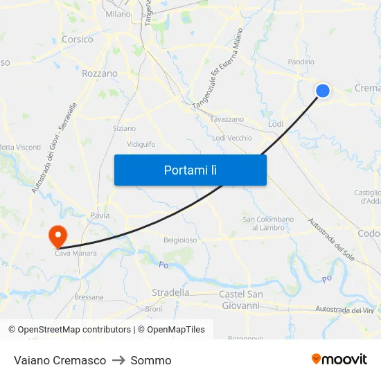 Vaiano Cremasco to Sommo map