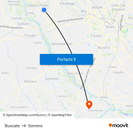 Buscate to Sommo map