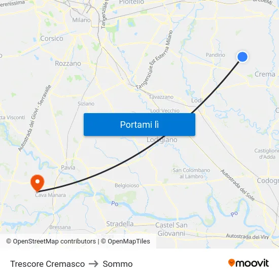 Trescore Cremasco to Sommo map