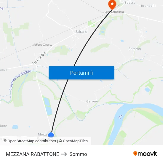 MEZZANA RABATTONE to Sommo map