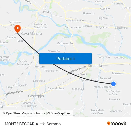 MONT? BECCARIA to Sommo map