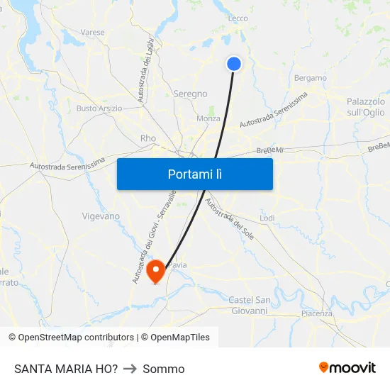 SANTA MARIA HO? to Sommo map