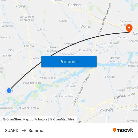SUARDI to Sommo map
