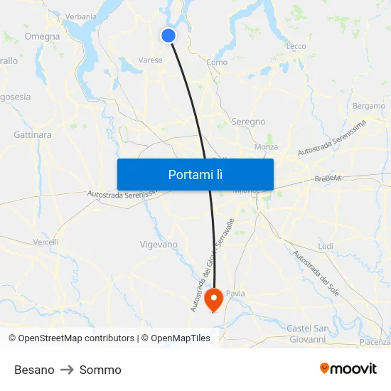 Besano to Sommo map