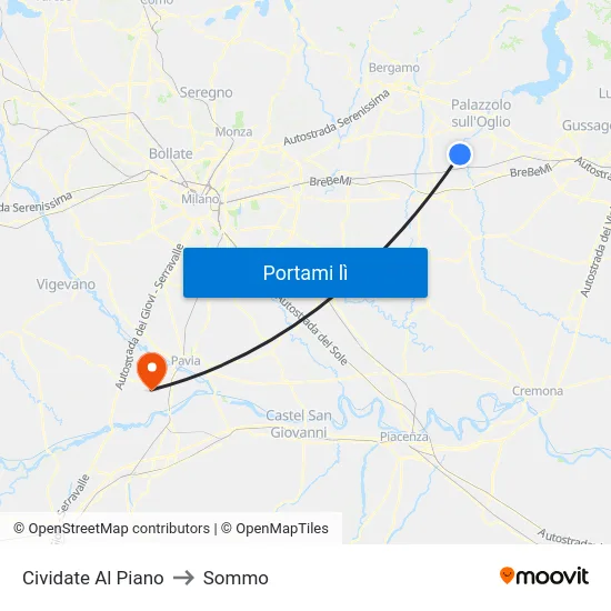 Cividate Al Piano to Sommo map