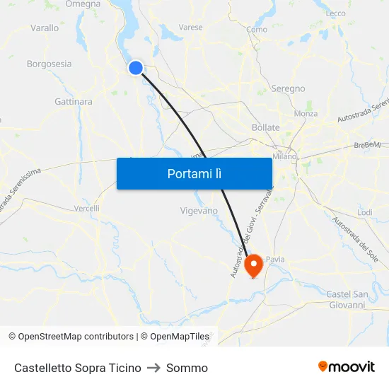 Castelletto Sopra Ticino to Sommo map