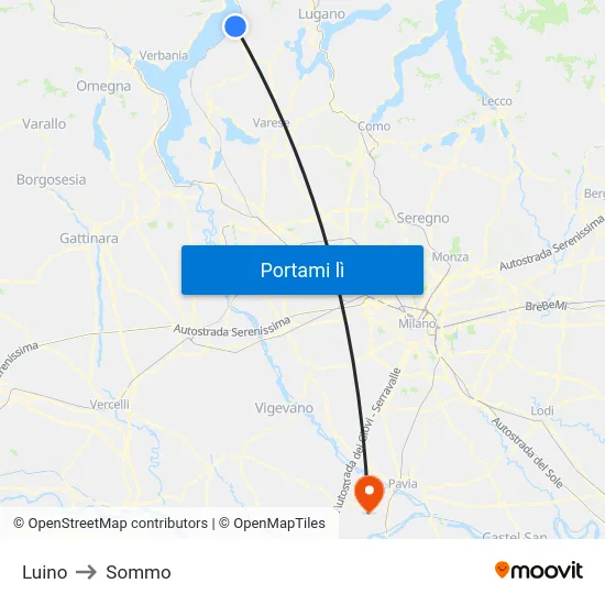 Luino to Sommo map