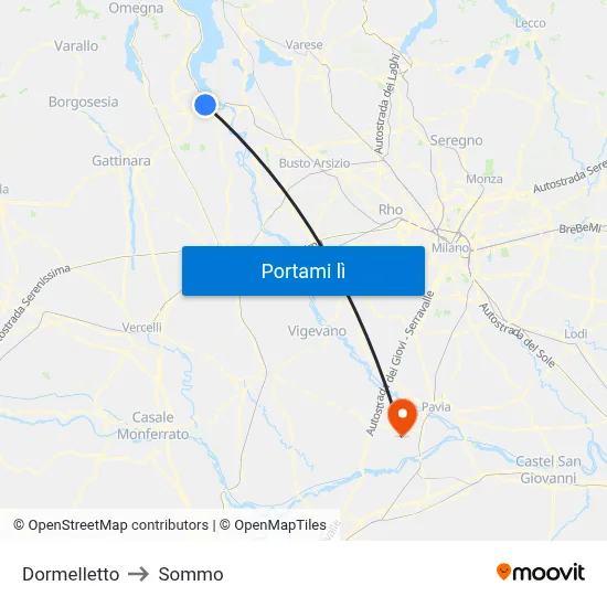 Dormelletto to Sommo map