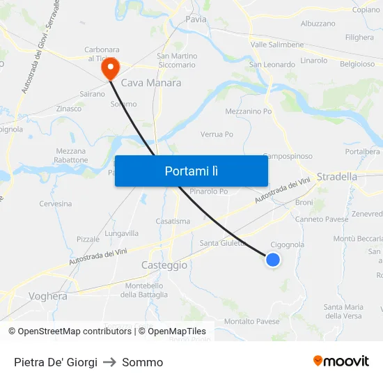Pietra De' Giorgi to Sommo map