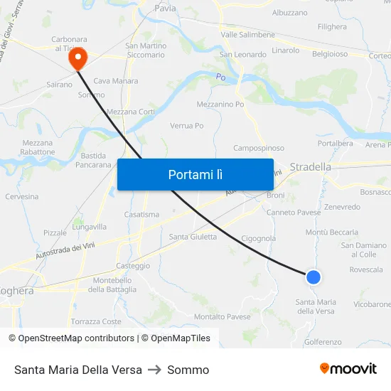 Santa Maria Della Versa to Sommo map