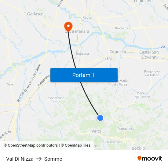 Val Di Nizza to Sommo map