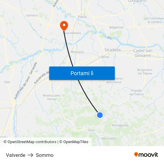 Valverde to Sommo map