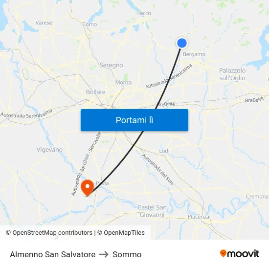 Almenno San Salvatore to Sommo map