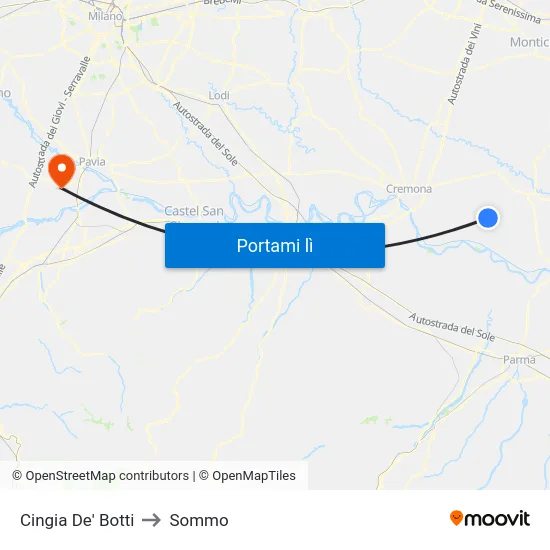Cingia De' Botti to Sommo map