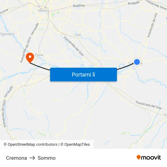Cremona to Sommo map