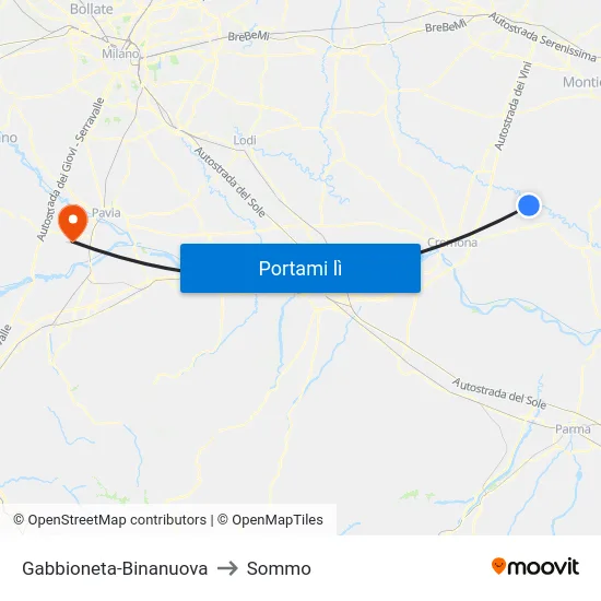 Gabbioneta-Binanuova to Sommo map