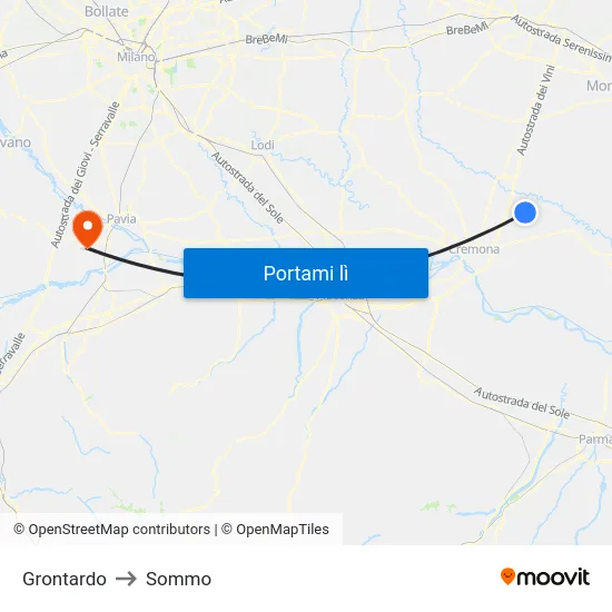 Grontardo to Sommo map
