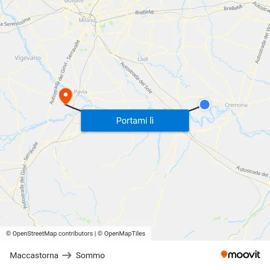 Maccastorna to Sommo map