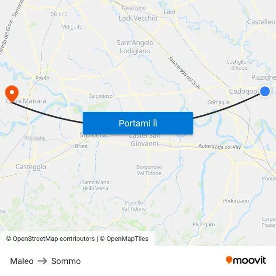 Maleo to Sommo map