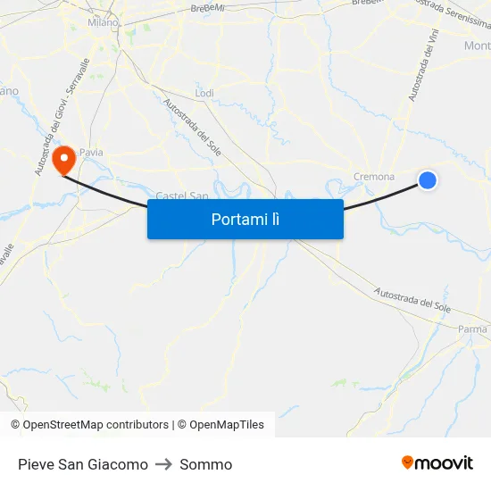 Pieve San Giacomo to Sommo map