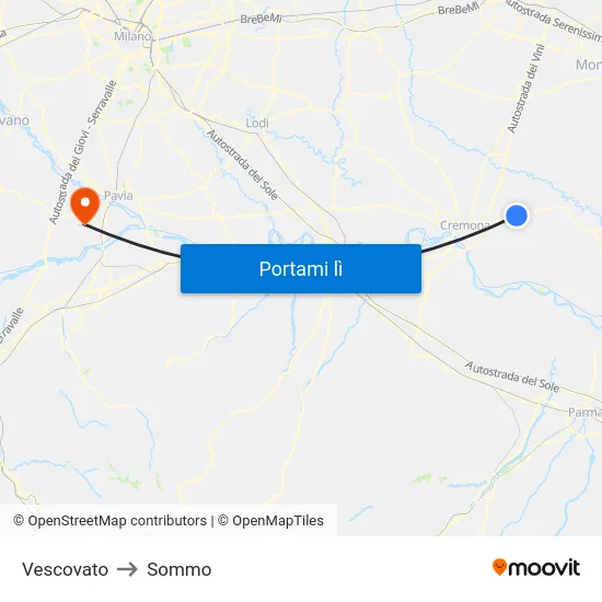 Vescovato to Sommo map