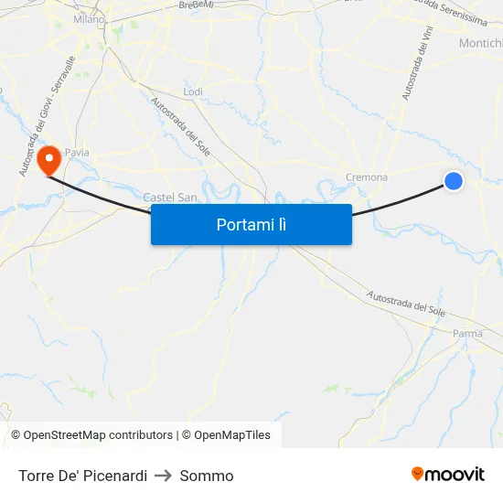 Torre De' Picenardi to Sommo map