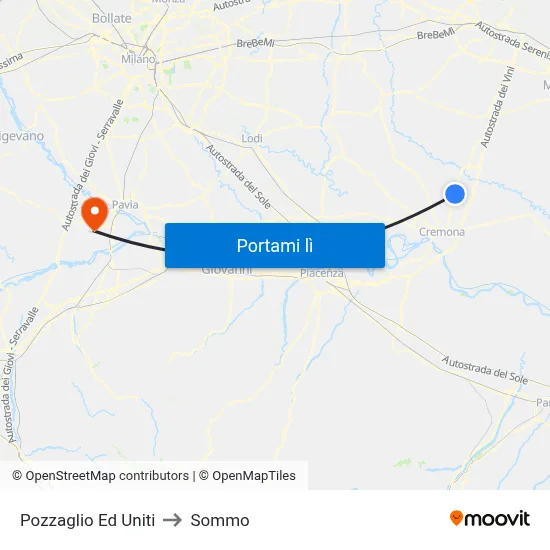 Pozzaglio Ed Uniti to Sommo map