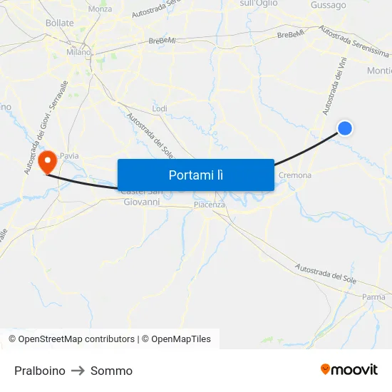 Pralboino to Sommo map
