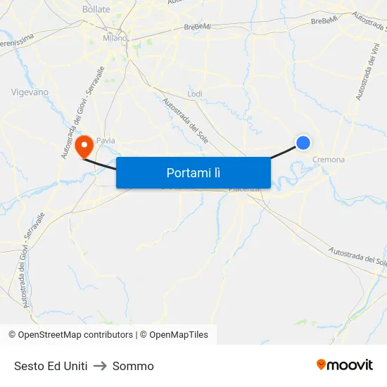 Sesto Ed Uniti to Sommo map