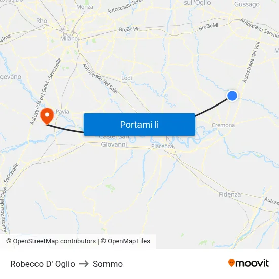 Robecco D' Oglio to Sommo map
