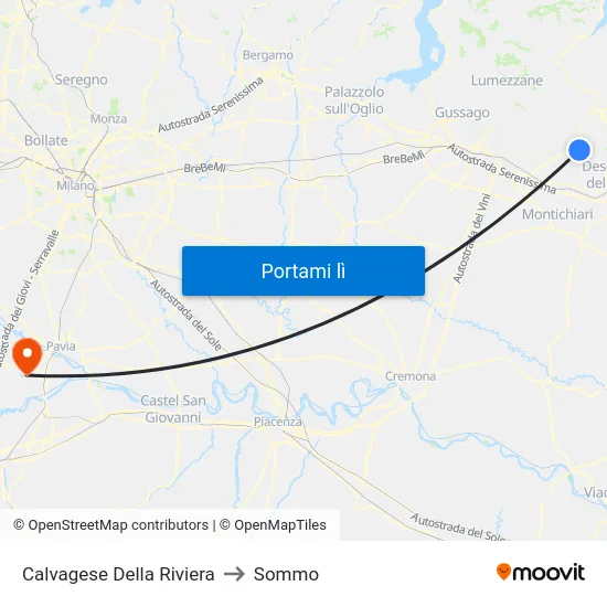 Calvagese Della Riviera to Sommo map